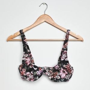 Rhythm Jolene Black Floral Underwire Bikini Top